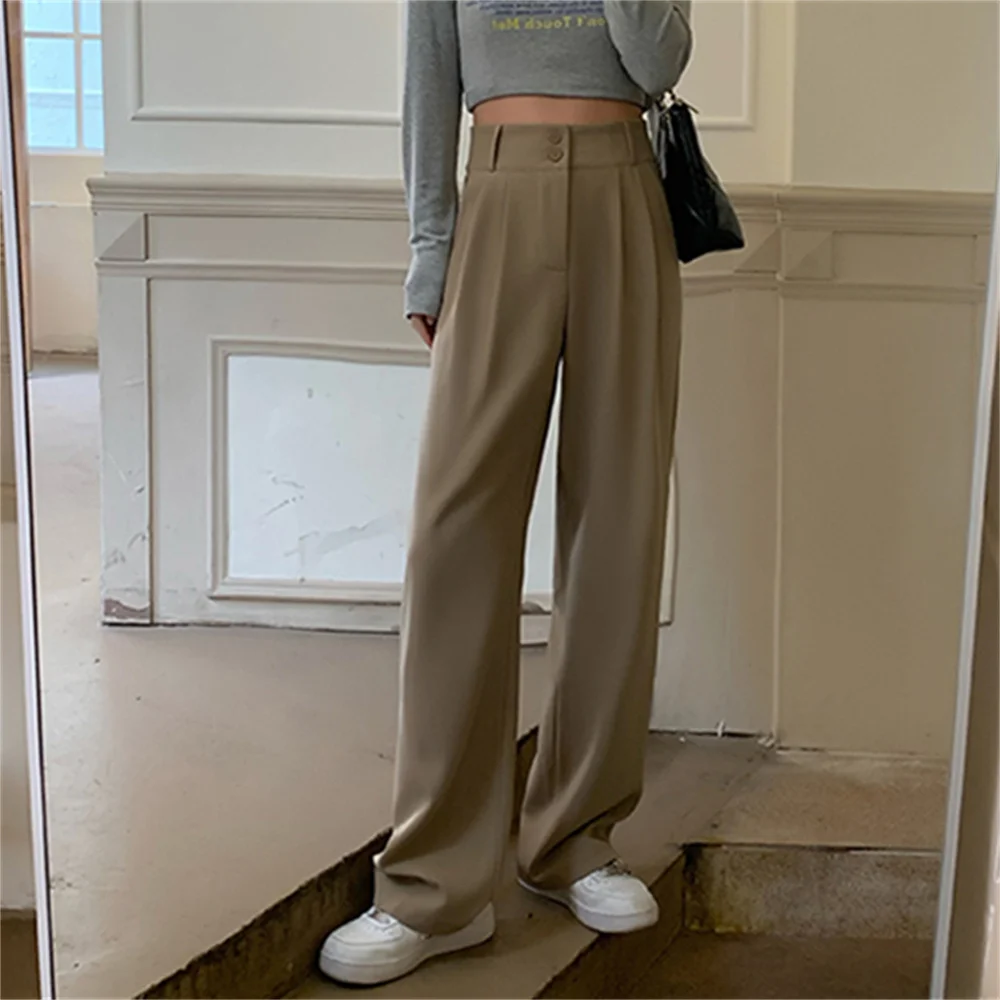 Брюки Alien Kitty Женские повседневные однотонные модные офисные штаны с широкими