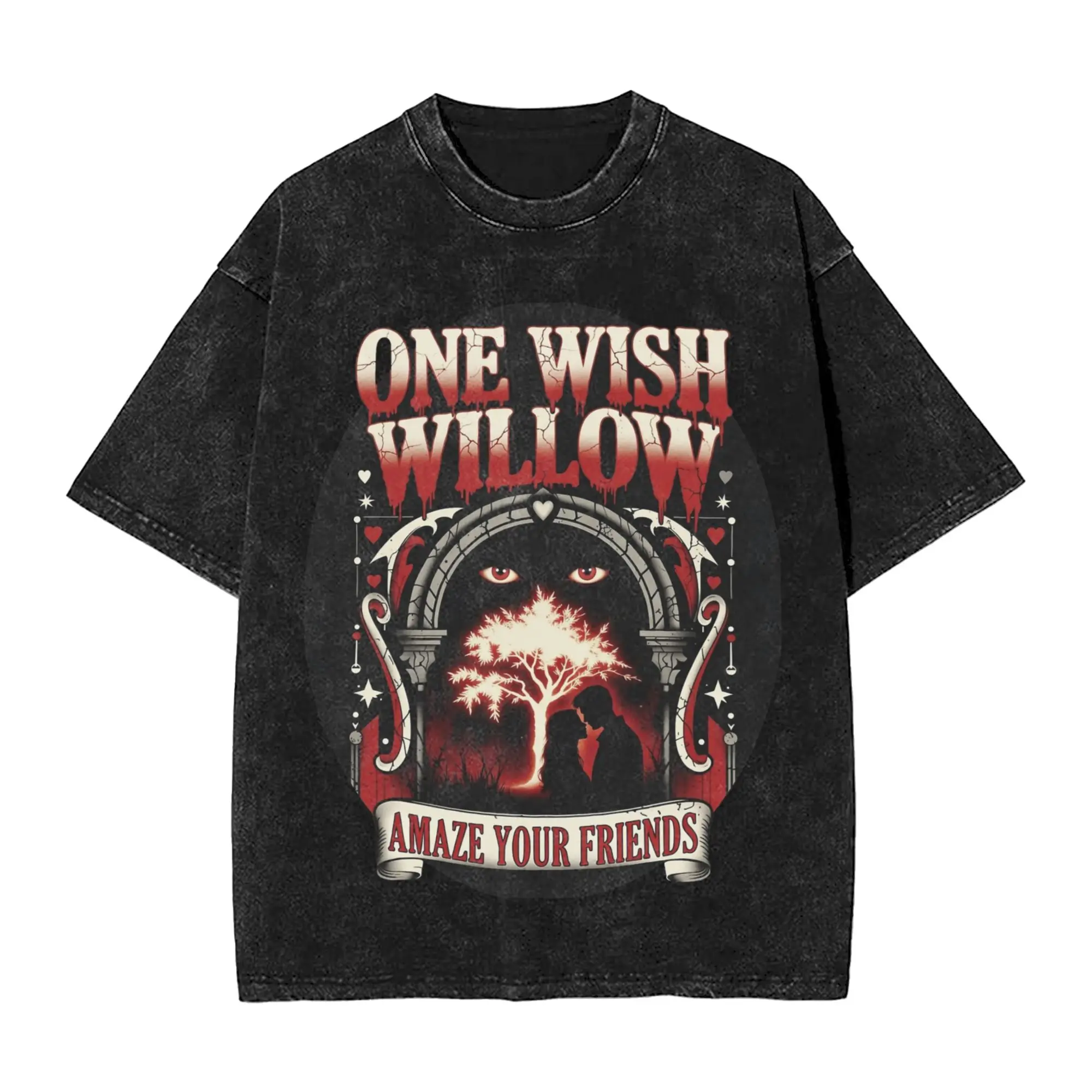 Фото Футболка Obsession One Wish Willow в стиле хип-хоп, 100% хлопок, винтажная, унисекс, для мужчин и женщин, уличная одежда, летние футболки №1