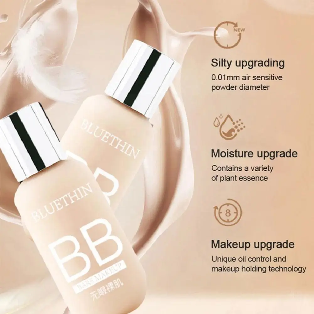 

50ml Face Matte Liquid Foundation Oil Control 24 Hours Makeup Cream Lasting Base Brighten Concealer Whitening Q0l3