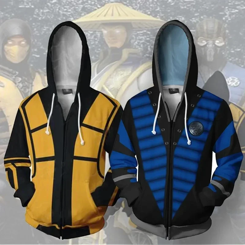 Фото TYV55Game Mortal Kombat - Костюм для косплея, толстовка с капюшоном, худи Sub-Zero Scorpion L25 №3