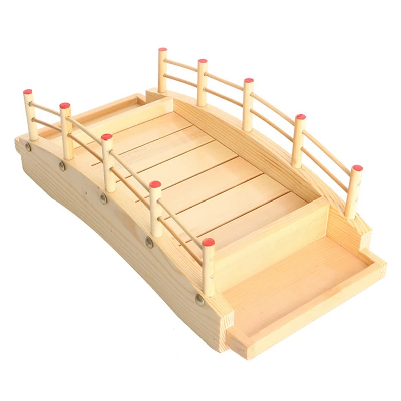 

Japanese Wooden Cuisine Sushi Bridge Boats Pine Creative Sushi Sashimi Platter Sushi Tableware Decoration Ornament