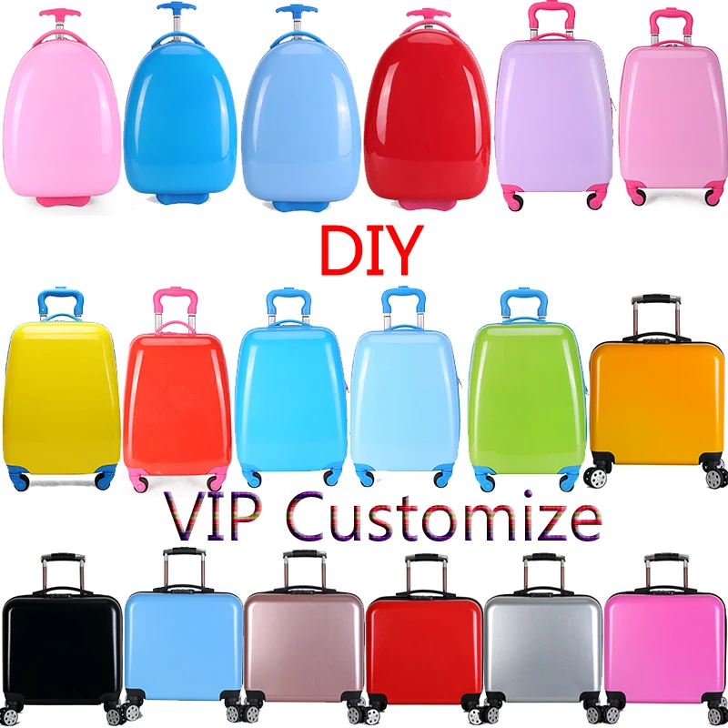 18 inch trolley luggage with wheels child rolling luggage kid travel cabin suitcase cartoon Animation girls carry on bag cute