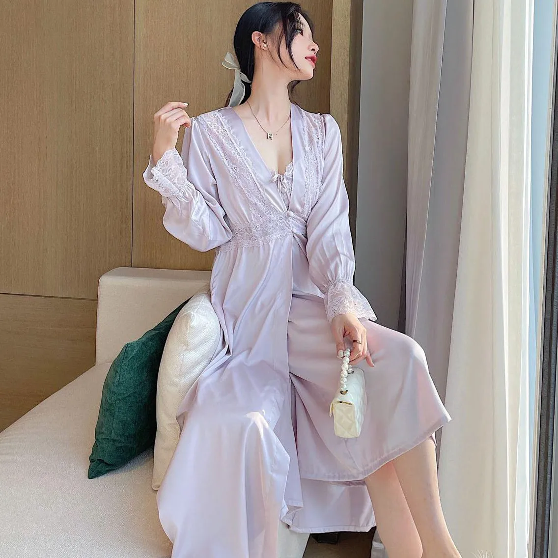 Женское ночное белье комплект из 2 предметов женская одежда для сна сексуальный