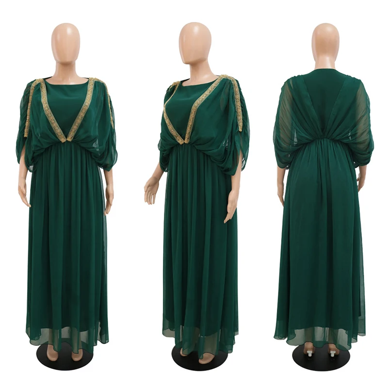 Pleated Long Muslim Chiffon Tunic Summer Dress Women 2022 Dubai Evening Hijab Turkish Islamic Traditional Arabic Dress Clothing