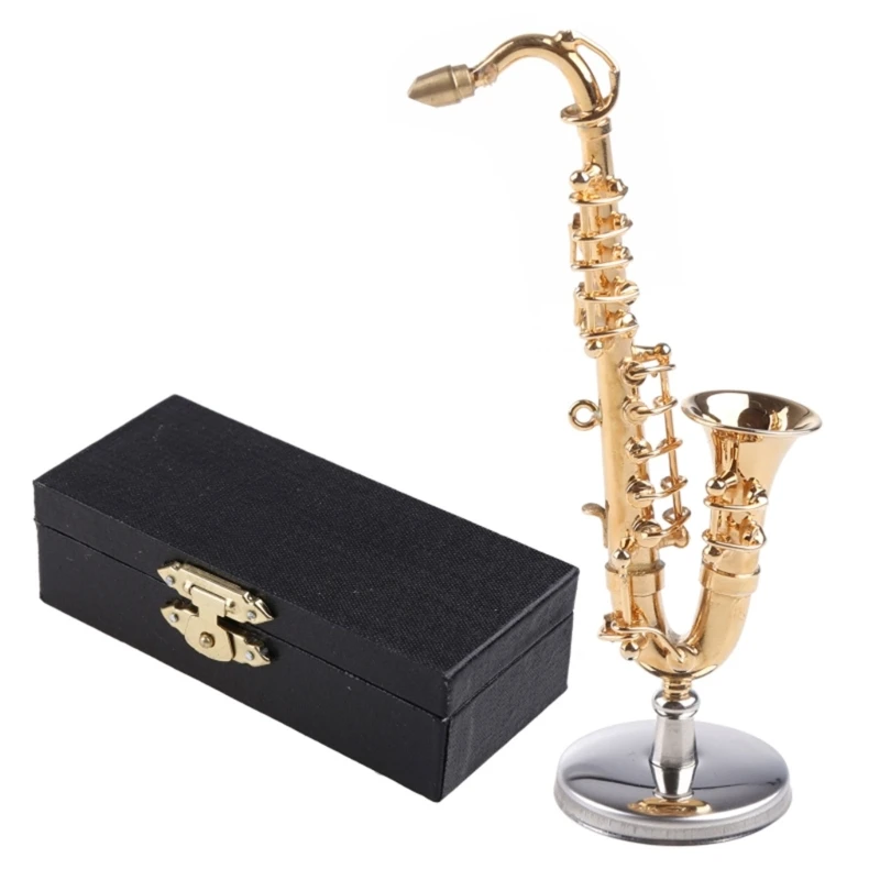 

Mini Musical Instrument Miniature Dollhouse Model Saxophone Home Dec