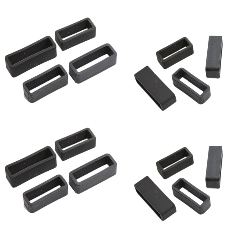 

2 PCS Black Watch Strap Retaining Hoop Loop Rubber Retainer Buckle Holder 24Mm & 22Mm