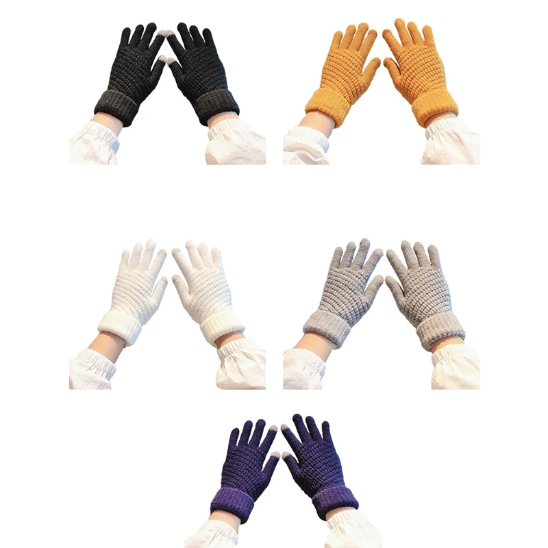 

Touchscreen Winter Texting Gloves Knitted Full Finger Gloves Fleece Lined Glove