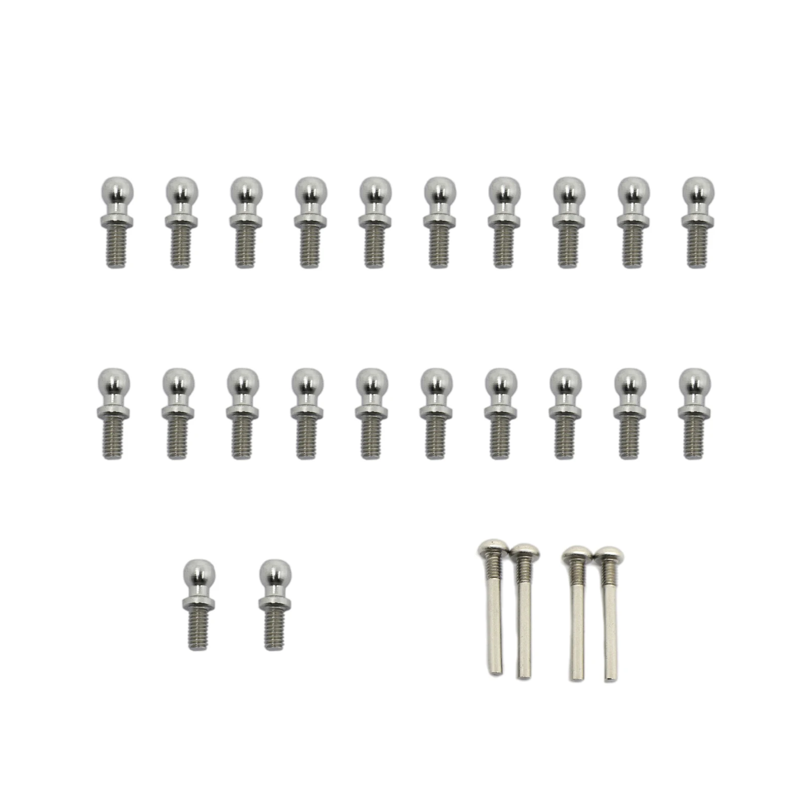 

26 Pieces 1:12 Scale Screws Ball Head Screw Set Metal Upgrade Part for Wltoys A949 A959 A969 A979 K929 RC Buggy Truck