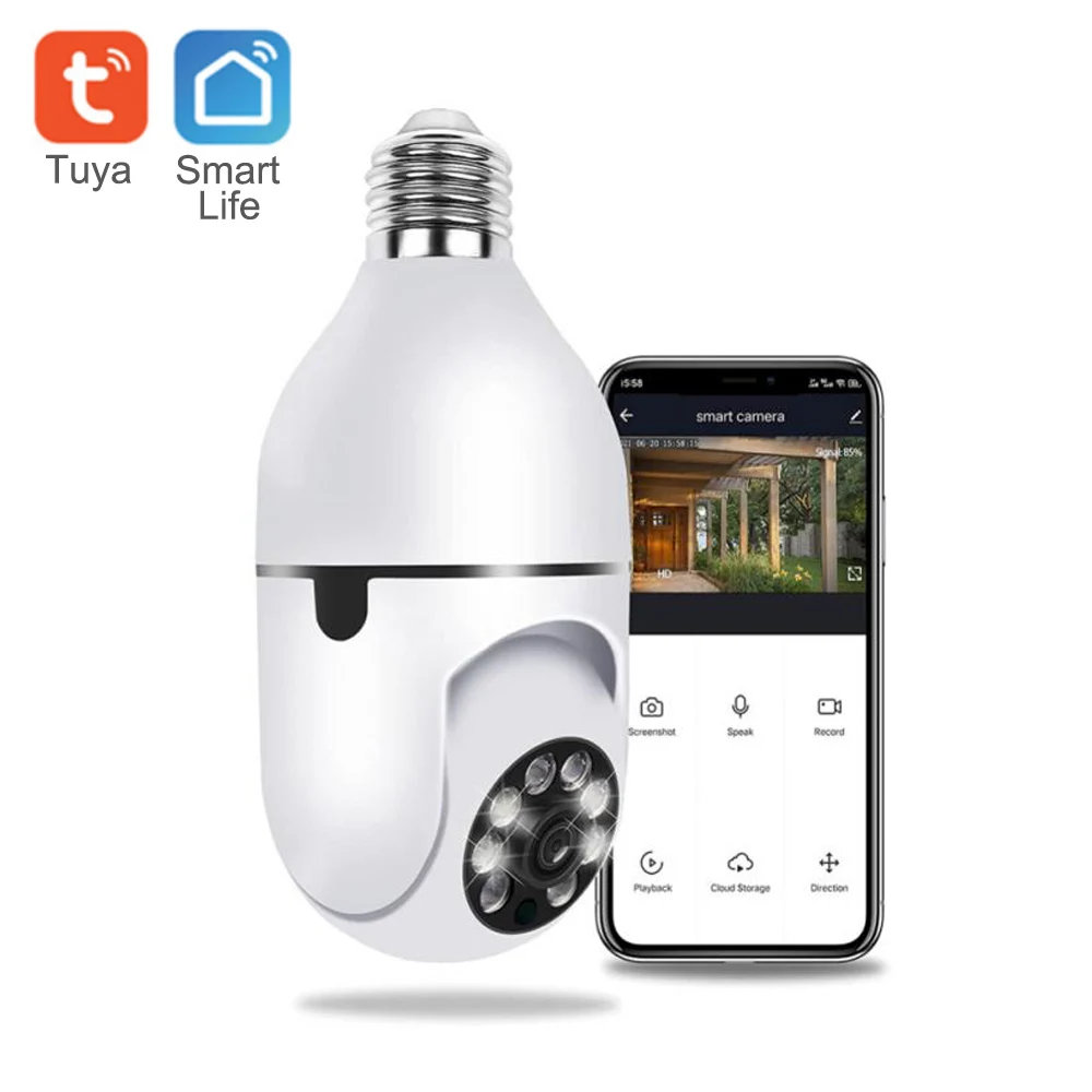 

Tuya App 5MP 360 Rotate Auto Tracking Camera Light Bulb Wifi PTZ IP Camera Remote Viewing Security E27 Bulb