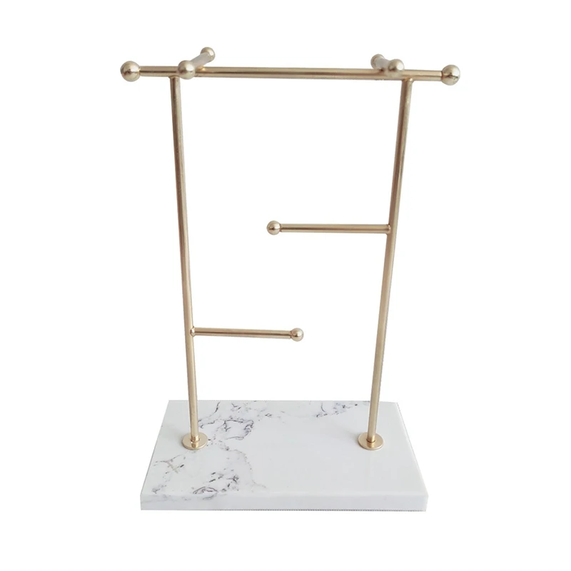

Nordic Style Marble Jewelry Rack Metal Storage Bedroom Room Decor