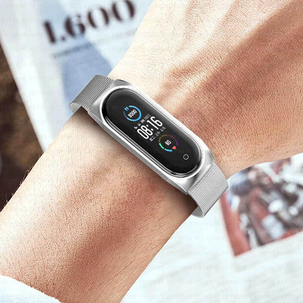 Металлический ремешок для Xiaomi Mi Band 6 5 браслет без винтов из нержавеющей стали