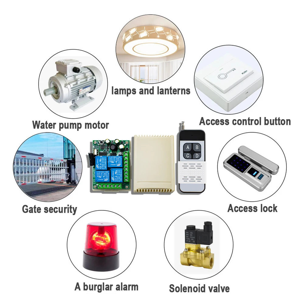 Приемник дистанционного управления 433 МГц 85-256 В переменного тока 110 220 10 А