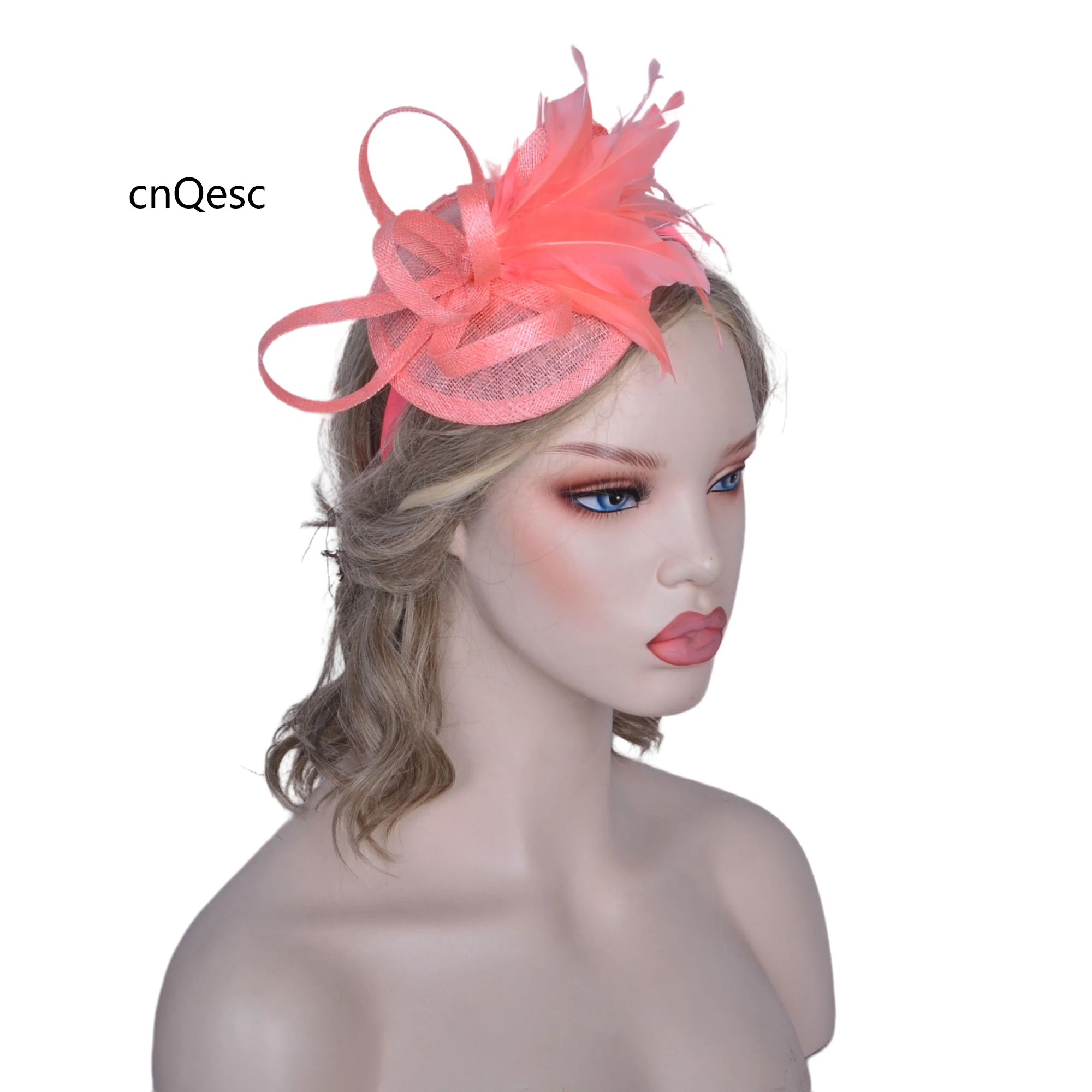 Новая шляпа sinamay с перьями Вуалетка для дерби Кентукки свадебная искусственная