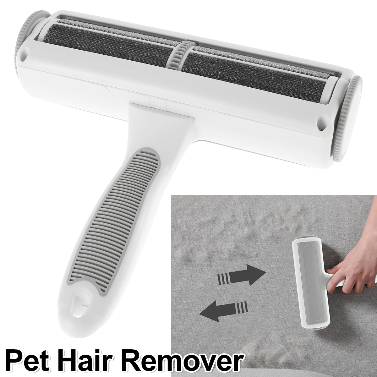 

Pet Hair Remover Reusable Pet Hair Removal Roller Portable Dog Fur Removal Tool with Anti-Slip Handle Multipurpose Lint Remover