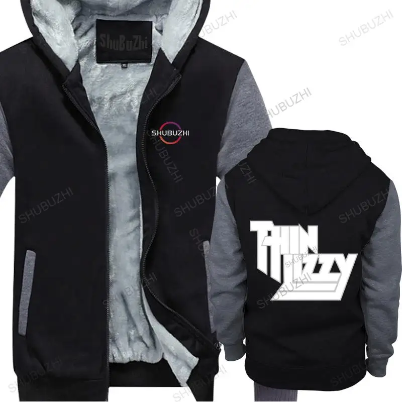 

hot sale cotton thick hoody black jacket brand clothing THIN LIZZY unisex fashion warm hoodie high quality cool hooded zipper