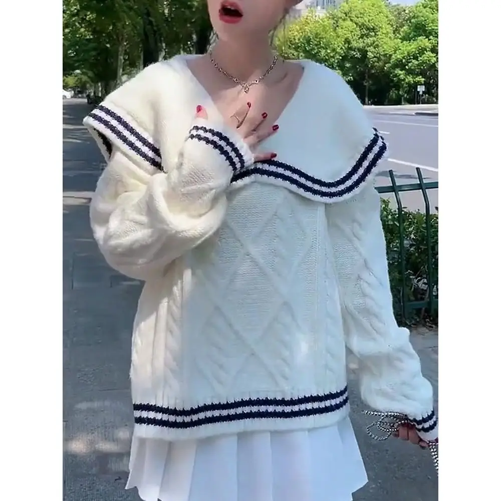 

Однотонный мягкий женский вязаный пуловер, свитер, винтажный, новинка 2023, Осень-зима, Модный повседневный теплый свитер, одежда, топы S47