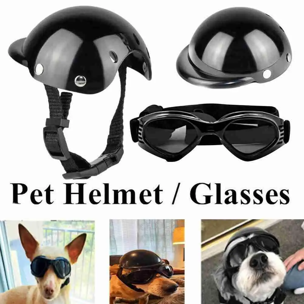 

Pet Helmet New Motorcycle Helmet With Sunglasses Pet Toy Hat Dog Cat Head Protection Pet Supplies Pet Dog Accessories Pet Helmet