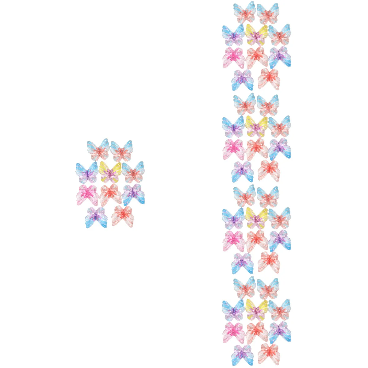 5 Sets Small Butterfly Hair Clips Butterflies DIY Charms Manual 1.5x1.5cm Handmade Phone Case Decor Resin Cover Adornment