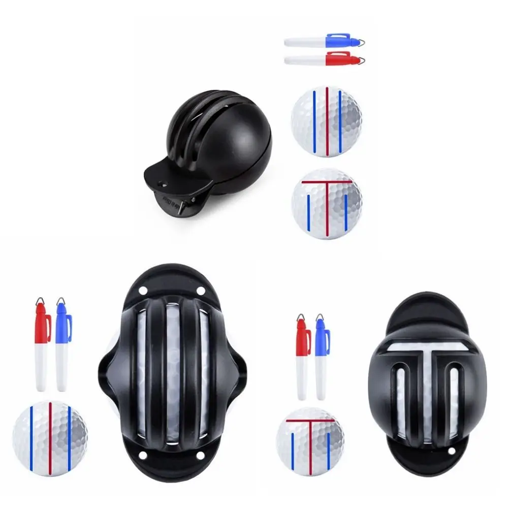 

1 Set With 2 Pens Golfs Ball Line Marker Marking Line Portable Golf Scribe Alignment Template Golf Ball Marker Pen