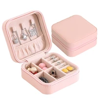 leather storage mall size jewelry organizer portable cosmetic display travel case boxes box drawers