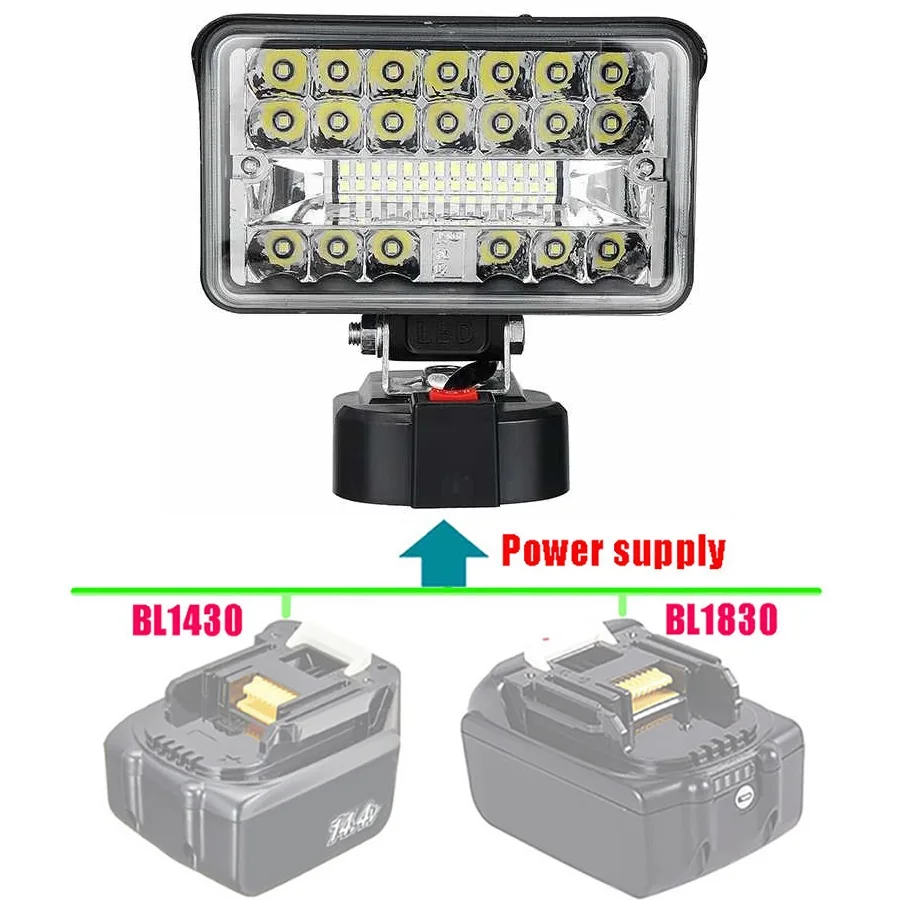 

Car LED Work Lights Flashlights Electric Torch Spotlight For Makita Lomvum Zhipu Hongsong Jingmi 18V Li-ion Battery