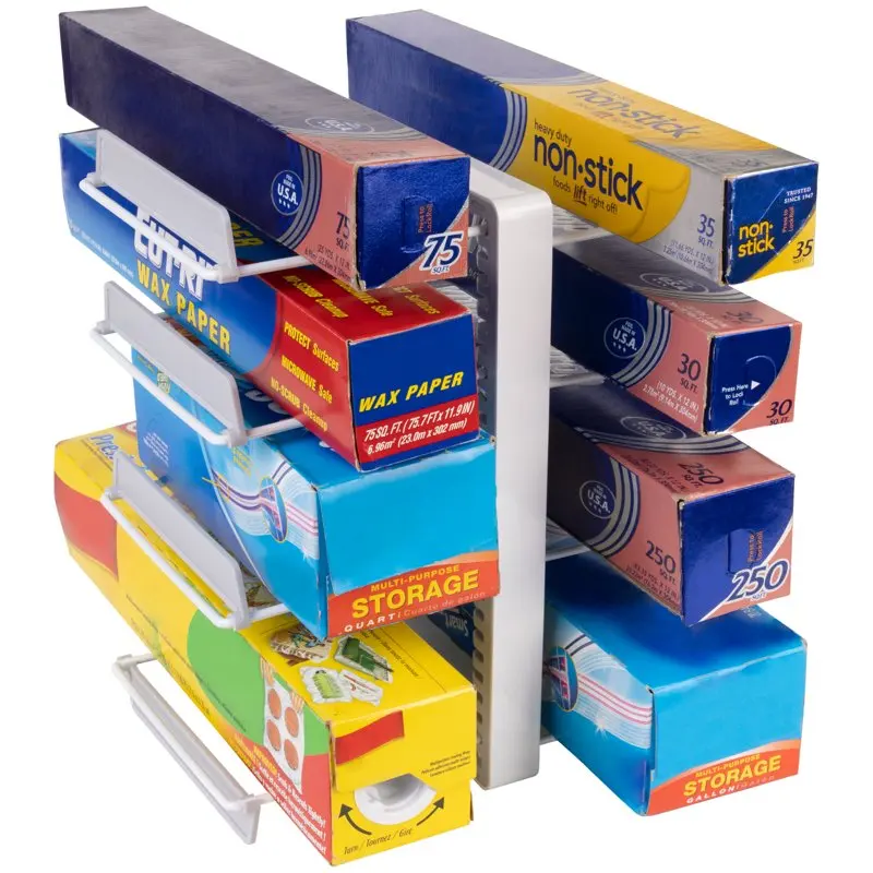 

"Perfectly Stylish 2-in-1 Kitchen Wrap Organizer - 10.5 x 6.13 x 5.75 Inches Ideal for Storing Foil, Plastic Bags, String, Wraps