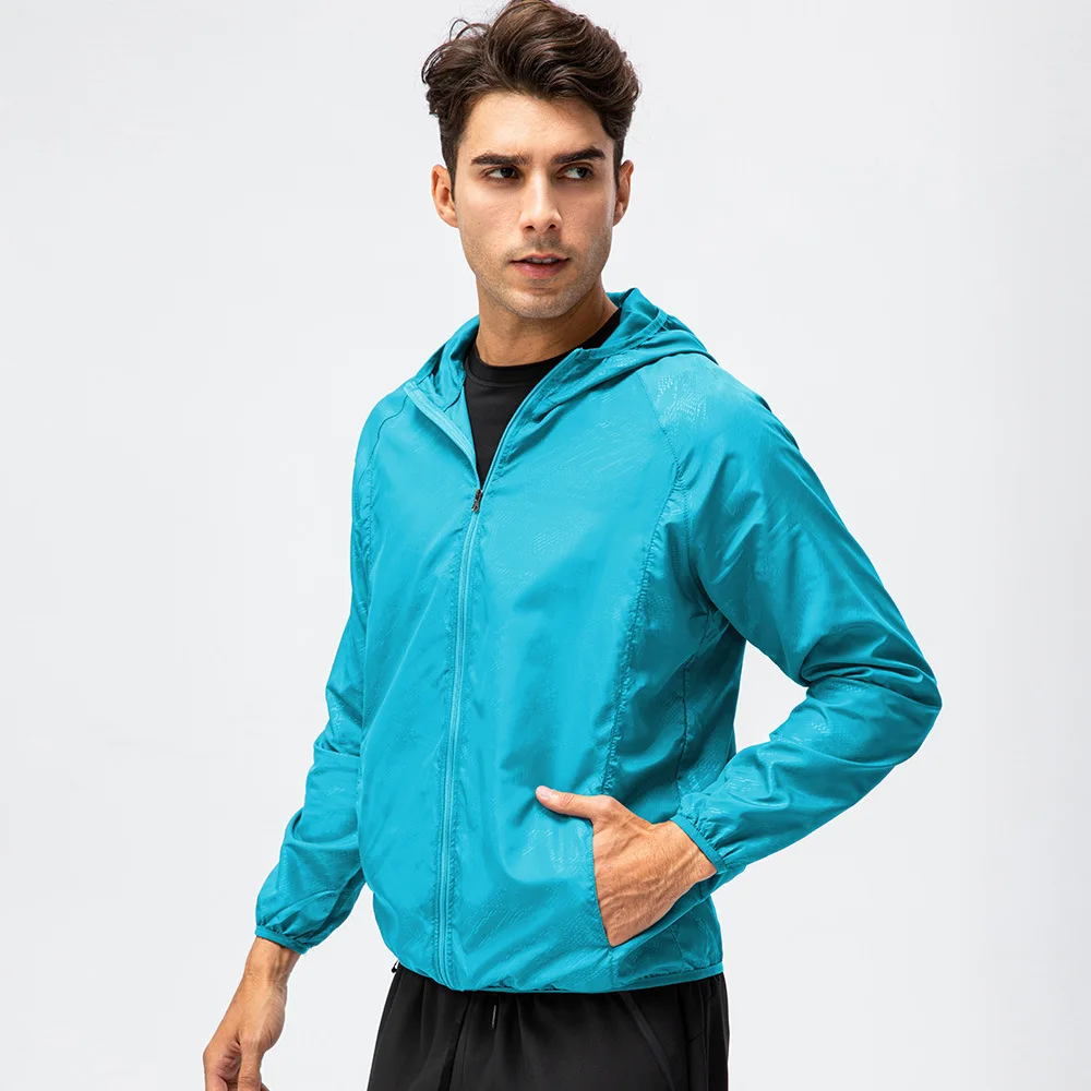 

Summer 2022 Mens Skiny Fabric Active Wear Running Gym Training Quick Dry Fitness Long Sleeve Crop Hoodie Top