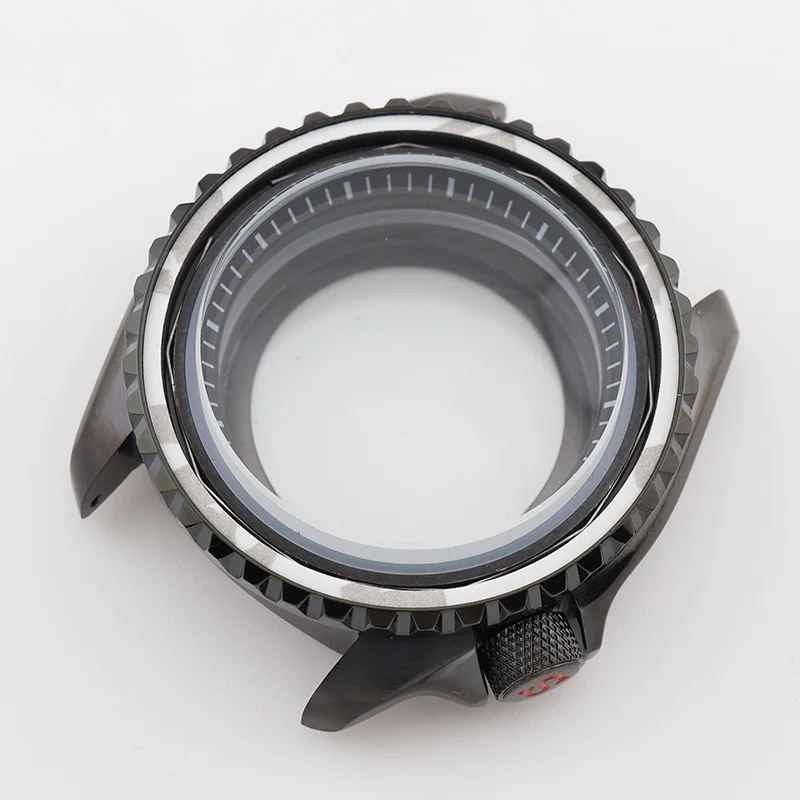 Фото Полированный корпус SKX, 42 мм, черный с минеральным стеклом для Seiko Mod NH35 NH36, мужские механические дайверские часы, запасная часть №2