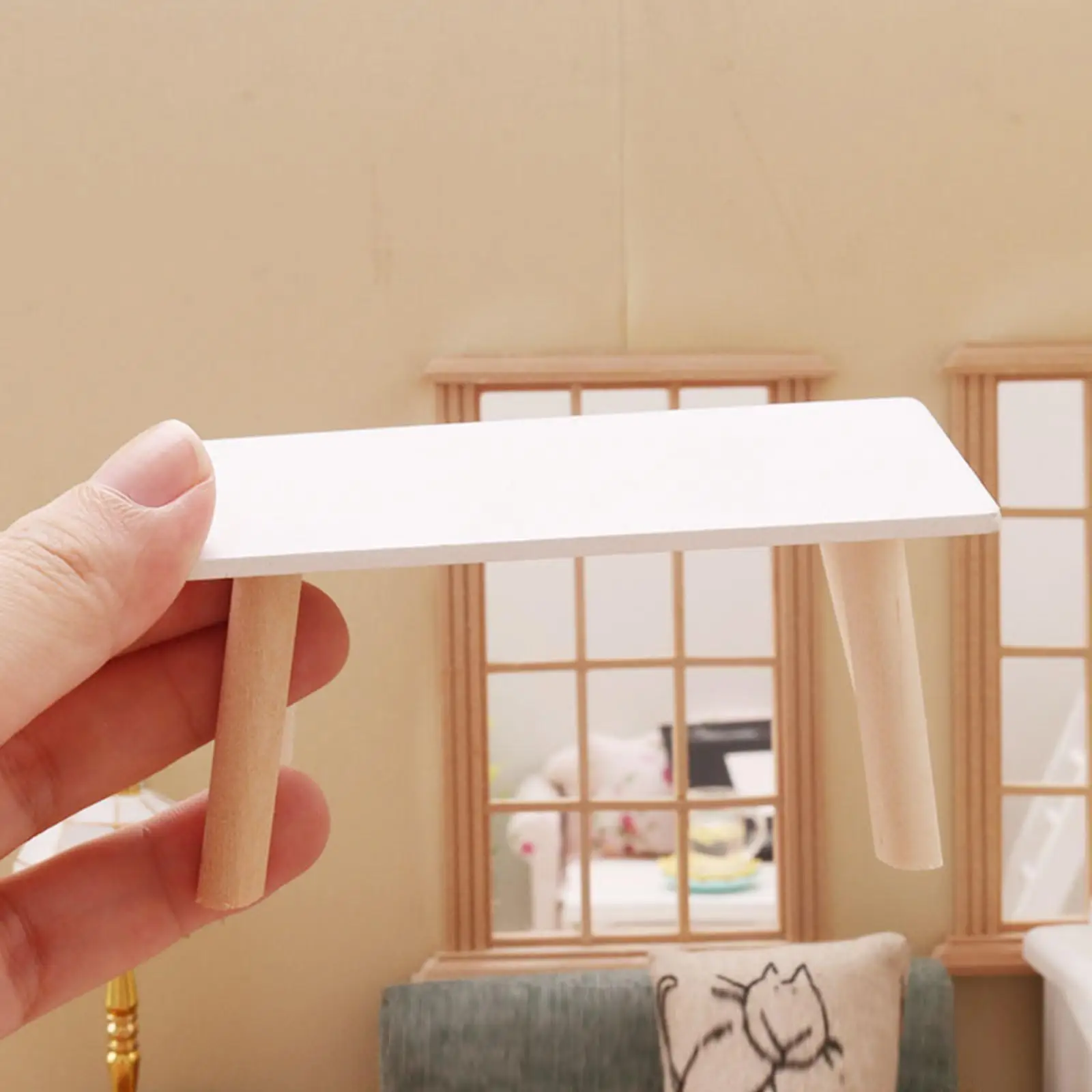 

Simple Design Wood End Table for 1:12 Scale Dollhouse Furniture Model Toy