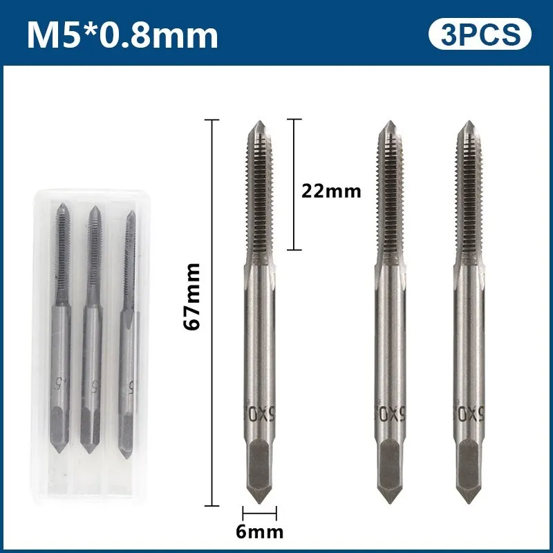 

Набор ручных метчиков xcan, 3 шт., HSS, метрический, M2/M2.5/M3/M3.5/M4/M5/M6/M8/M10/M12