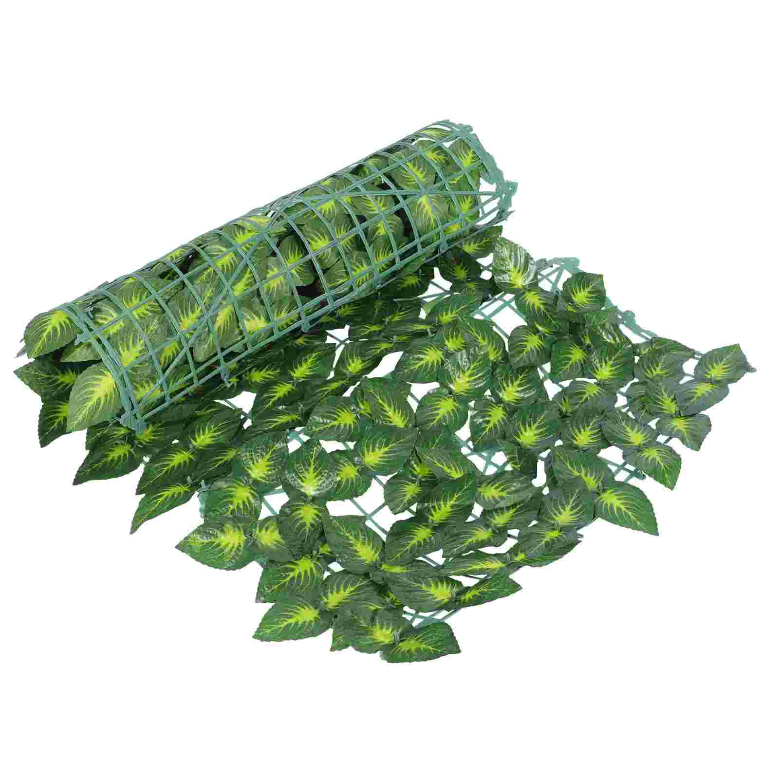 

Wooden Fence Artificial Net Green Leaf Decor Simulation Ornament Wall Cover