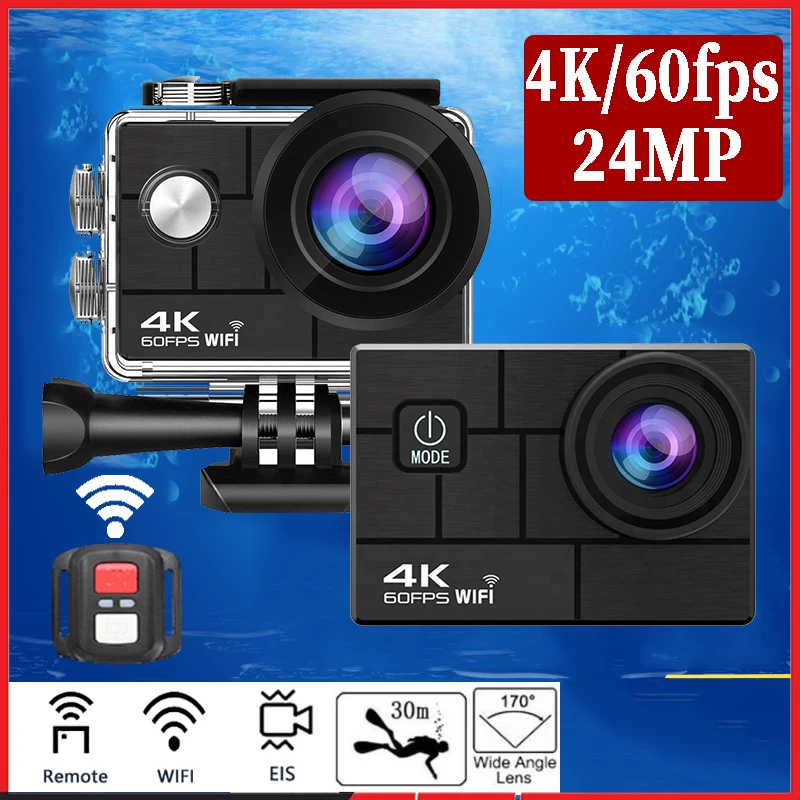 

Ultra HD 4K/60fps 24MP WiFi 2 & amp 170D подводный 30M шлем Vedio Go Sport Pro Противоударная экшн-камера с объективом Sony рыбий глаз
