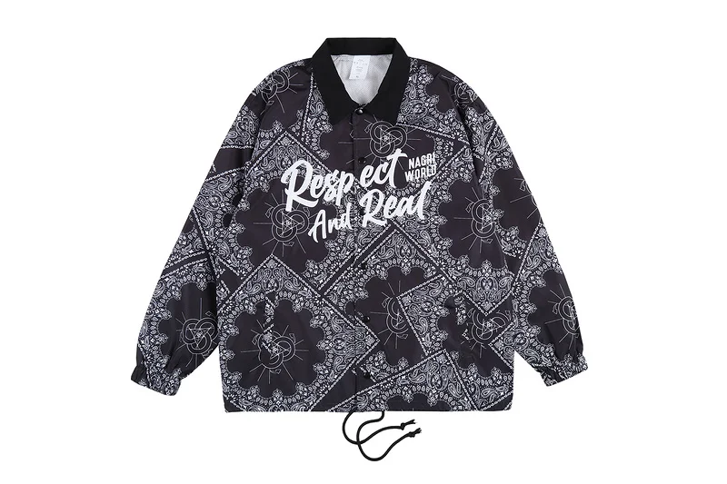 

2021 Top Quality Bandanna Los Angeles Respect and Real Jacket Men Women Couple Jacket High Street Hip Hop Casual Oversize Jacket