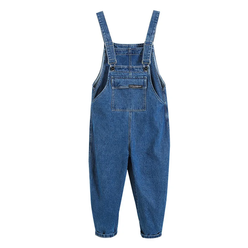

Toddler Girl Jumpsuit Fashion Solid Color Jeans Overalls for Kids Teenage Cotton Suspenders Clothes Loose Children Denim Romper