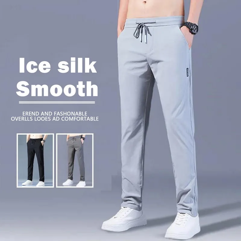

Dry Quick Men's Men Trousers Pants Straight Slim Breathable Hiking Sweatpants Joggers Casual Thin Male Solid Pants Pants Sports