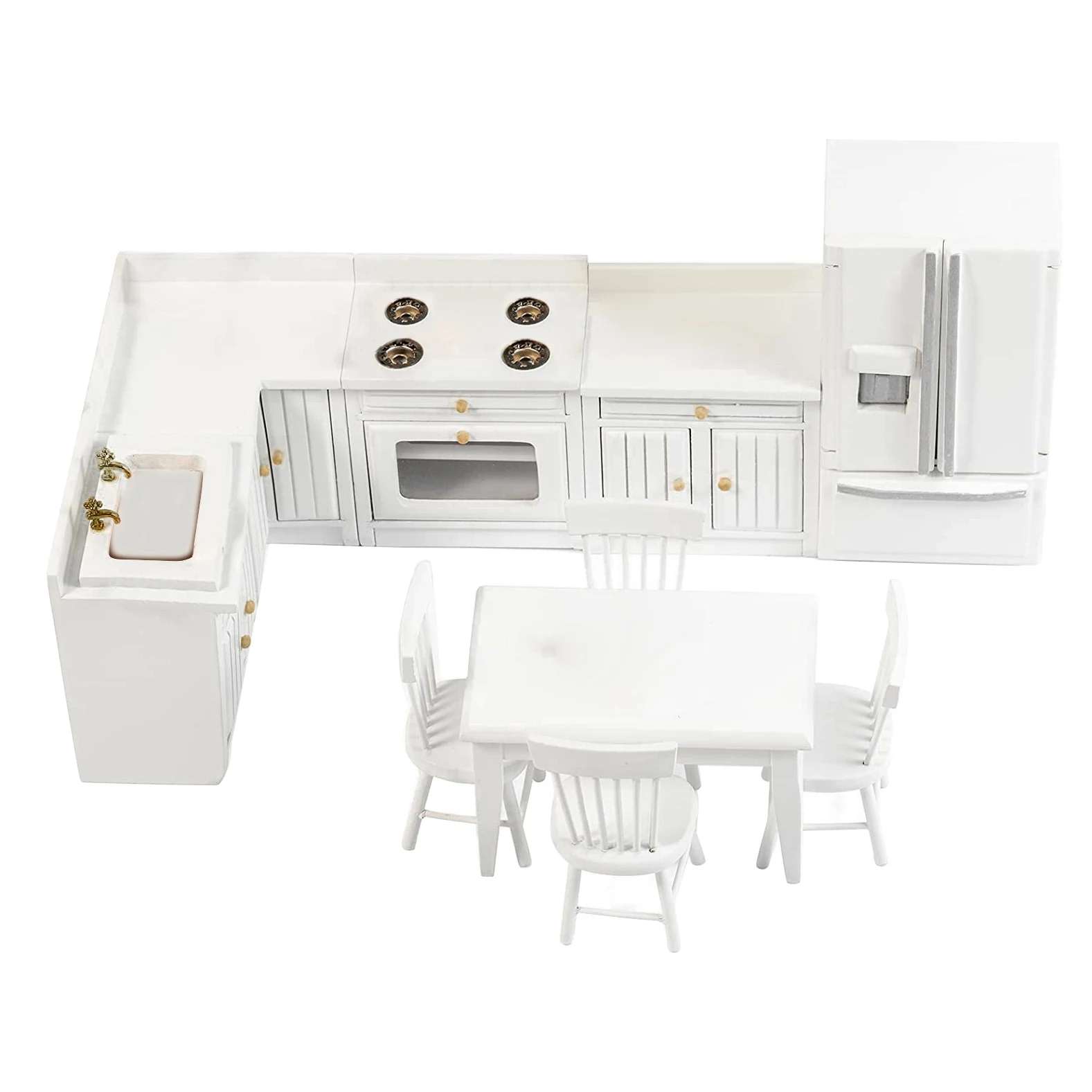 

Мебель для кукольного домика, кухонный набор, деревянная мебель для кукольного домика, мини деревянная мебель, мини-дом, аксессуары для дете...