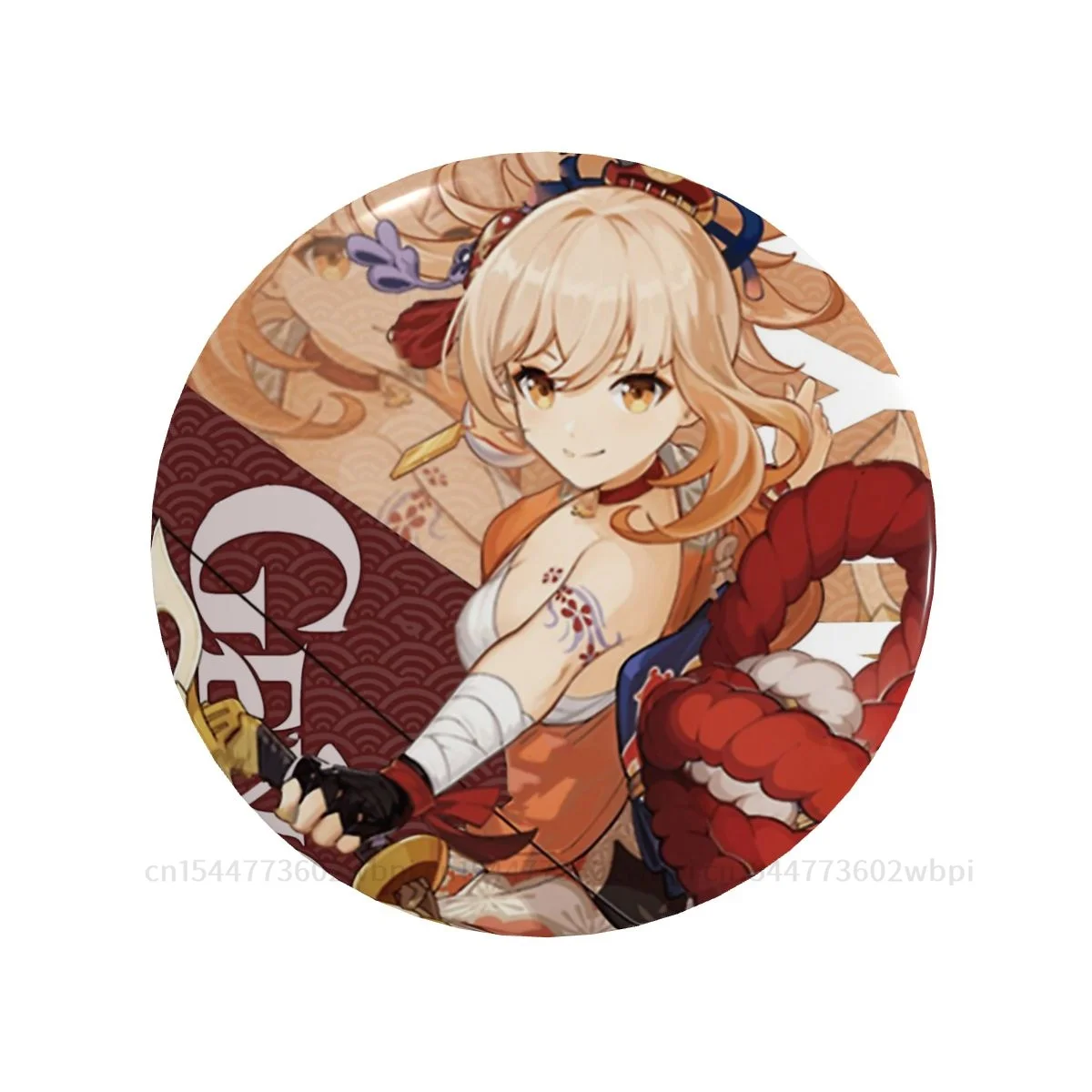 

Металлическая брошь с героями мультфильма «Genshin»