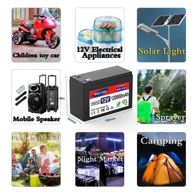 Модернизированный 12 В 120000 Портативная аккумуляторная батарея мАч встроенный 5 2 1