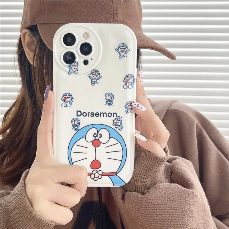 Телефонный чехол Doraemon для IPhone 14 Pro 12 13 Max 11 ProMax XS XR X Plus силиконовая воздушная