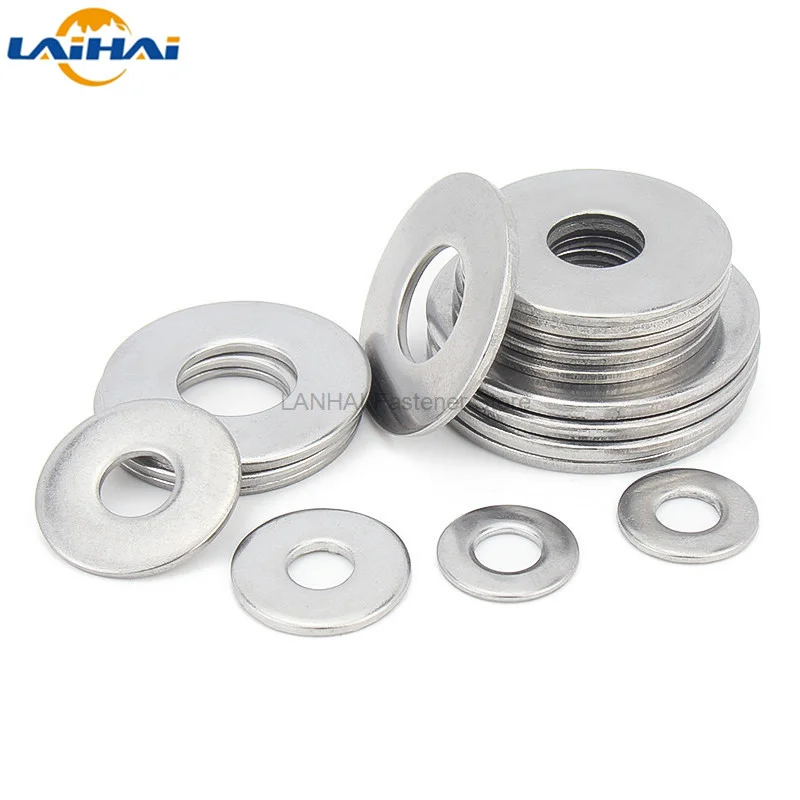 

1/100X M2, 5 M3 M3 M3, 5 M4 M5 M6 M8 M10 M12 M14 M16 A2-70 304 нержавеющая сталь большого размера большая широкая плоская шайба плоская прокладка