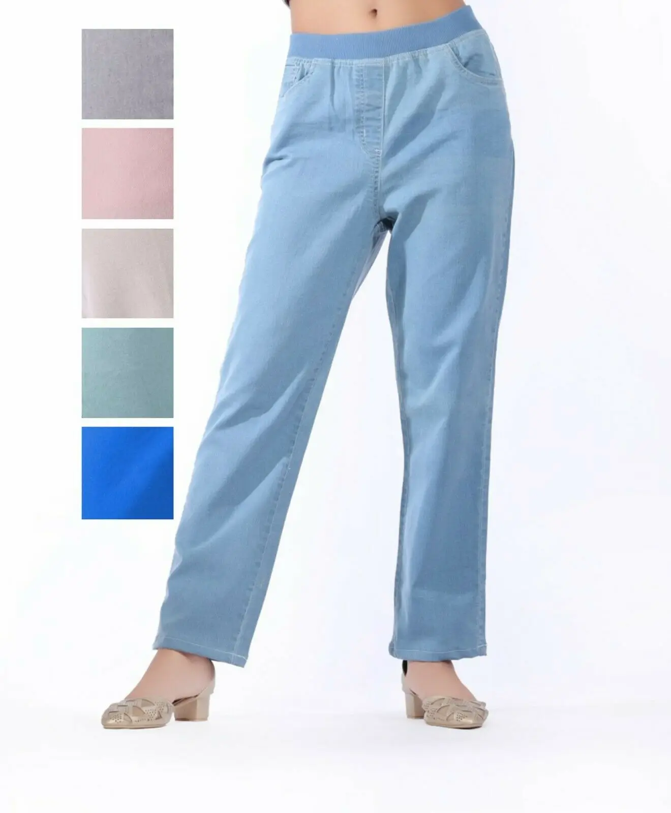 

Женские джинсы с высокой талией, женские прямые джинсовые джеггинсы, эластичные брюки, размер