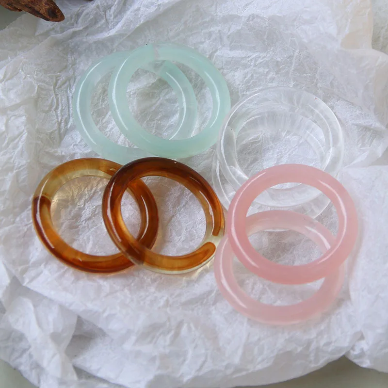 

5pcs Japanese and Korean ins simple simple plain ring diy resin cold wind ring earrings hair accessories bags pendant materials
