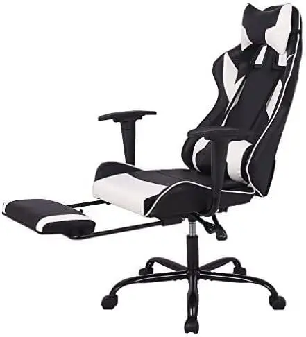 

Офисное кожаное регулируемое и вращающееся кресло с высокой спинкой, компьютерное кресло с поддержкой поясницы и подголовником, Белое мягкое кресло для d