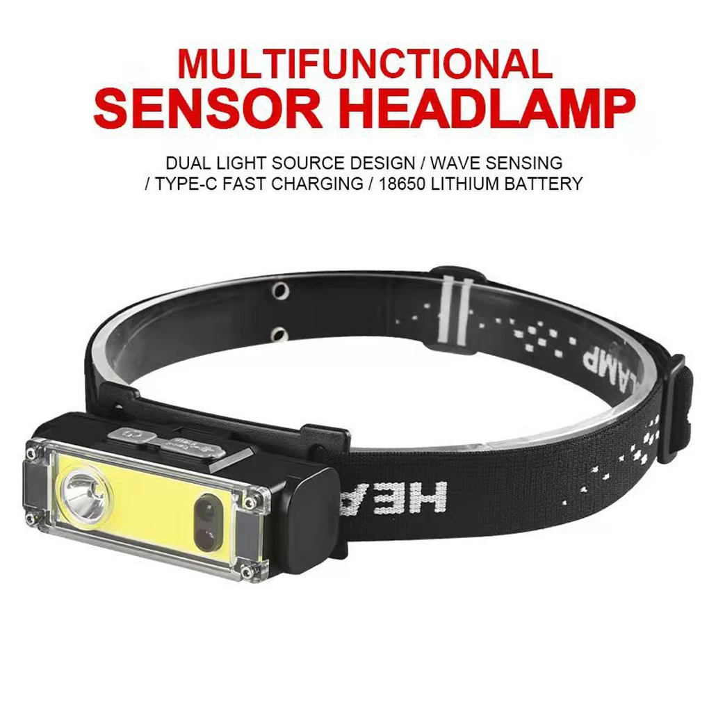 

Налобный мини-фонарь с датчиком COB и USB