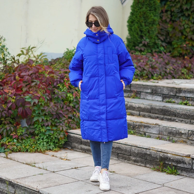 -30 degrees Winter Women X-long Parkas Jackets Casual Hooded Thick Warm Windproof Parkas Coat Fashion Female outwear Long parkas