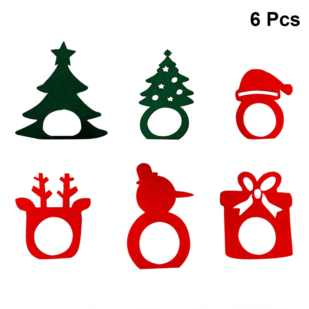 

Rings Napkin Christmas Table Non Woven Fabric Circles Centerpiece Place Setting Reindeer Dinner Tables Decorative