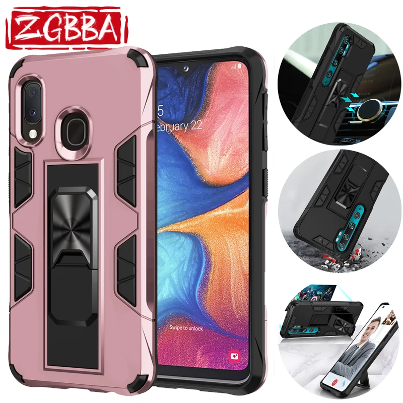 

ZGBBA Shockproof Phone Case For Samsung A01 Core A10E A20E A10S A20S Magnetic Car Holder Armor Cover For Galaxy A40 A50S A80 A90