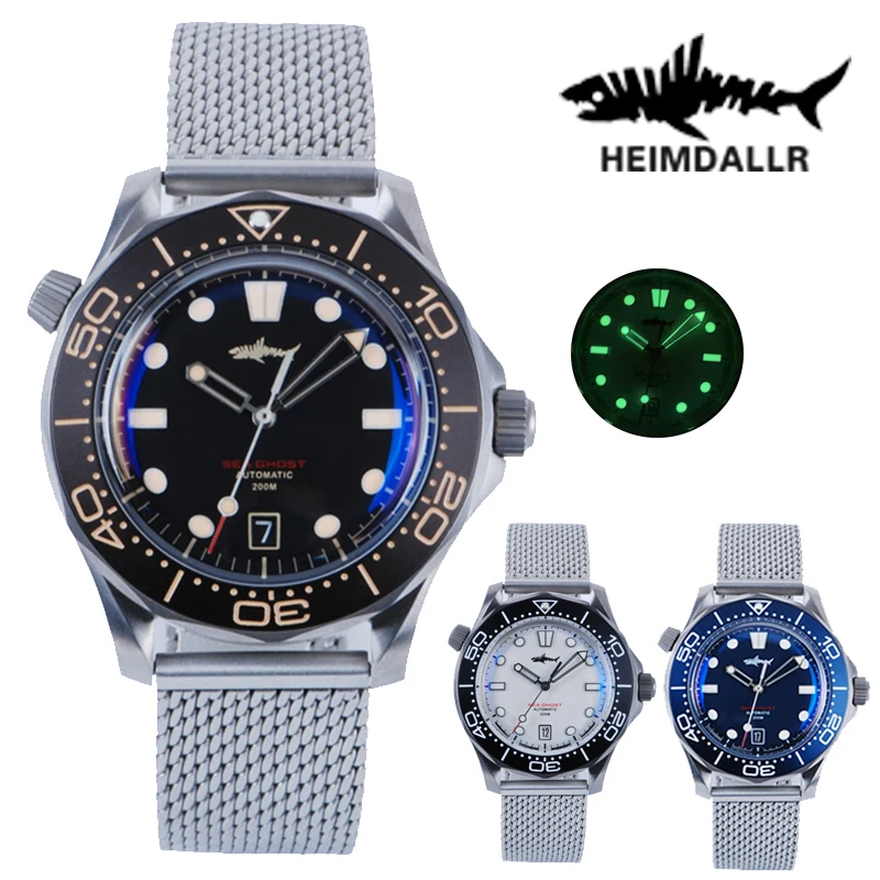 HEIMDALLR Титановые мужские дайверские часы Sea Ghost NTTD 200M