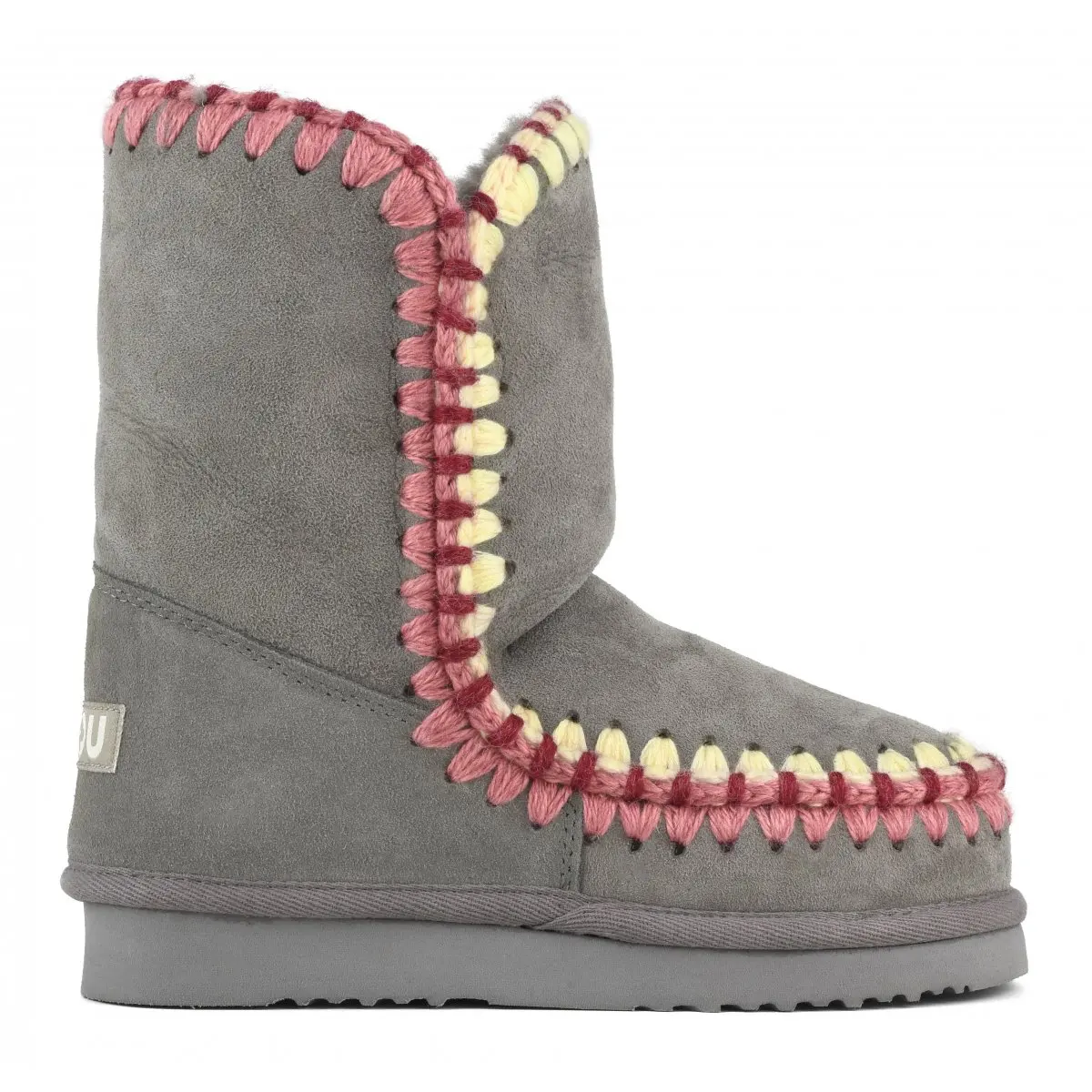 

Mou Eskimo 24 overstitching women snow boots sheepskin original handmade weave wool flat ladies ankle boot