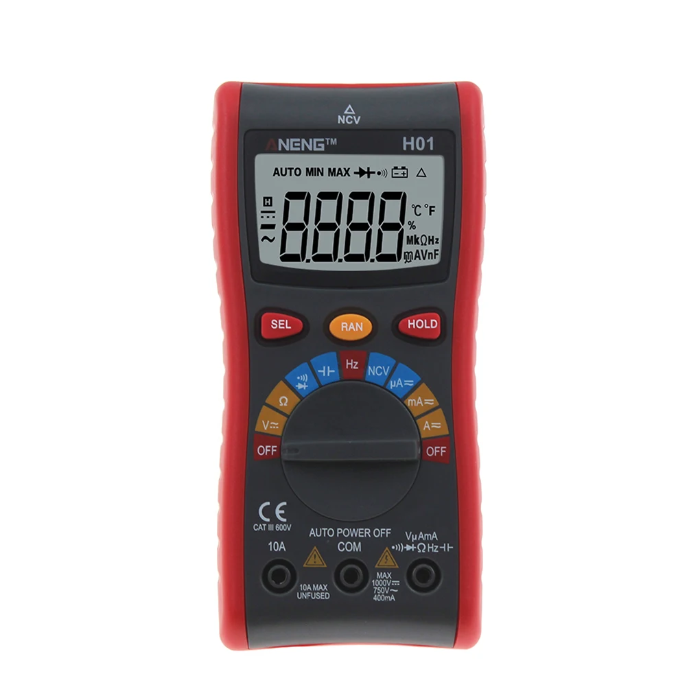 

ANENG H01 4000 Counts Multimeter Auto Range Digital Multimeter AC DC Voltage Current Resistance Tester NCV Multimeter